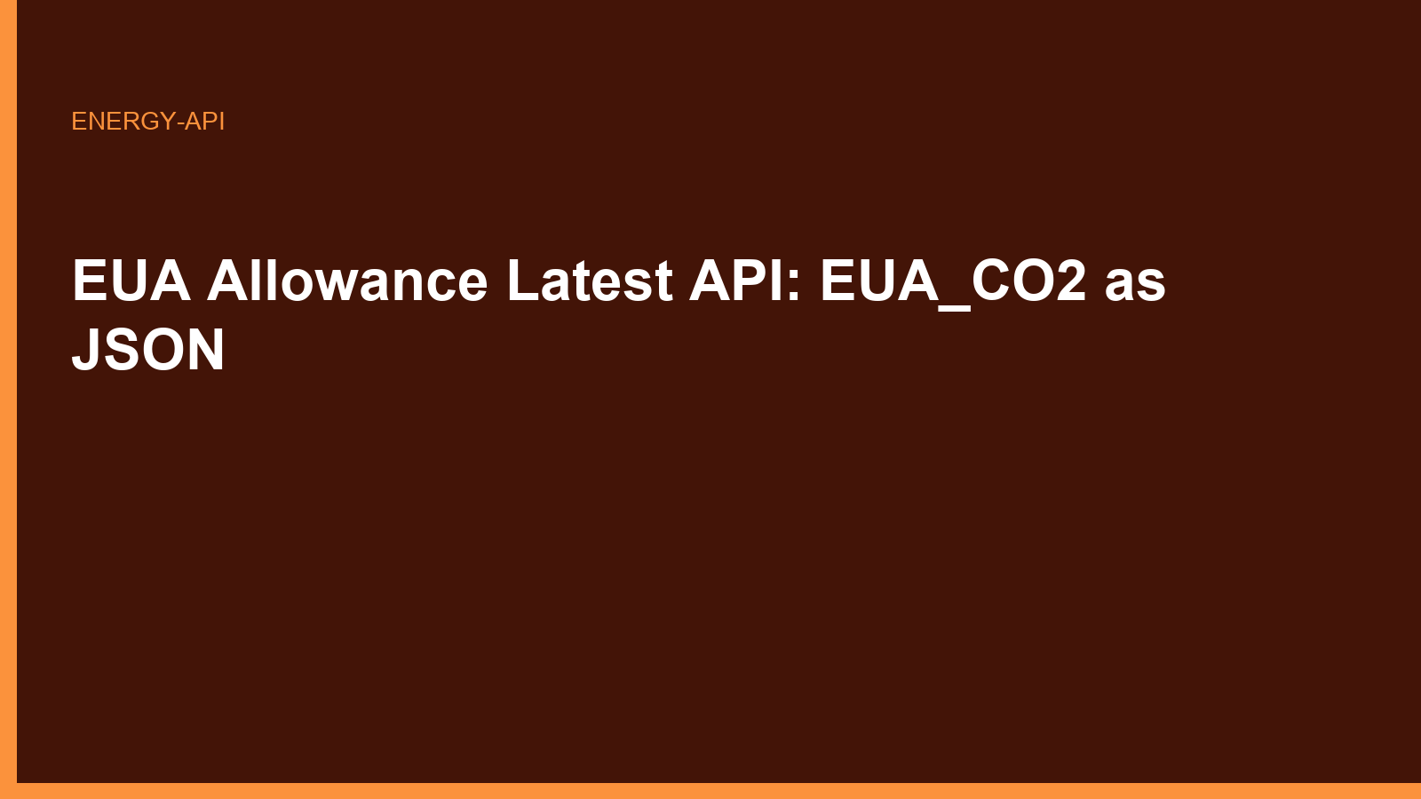 EUA Allowance Latest API: EUA_CO2 as JSON
