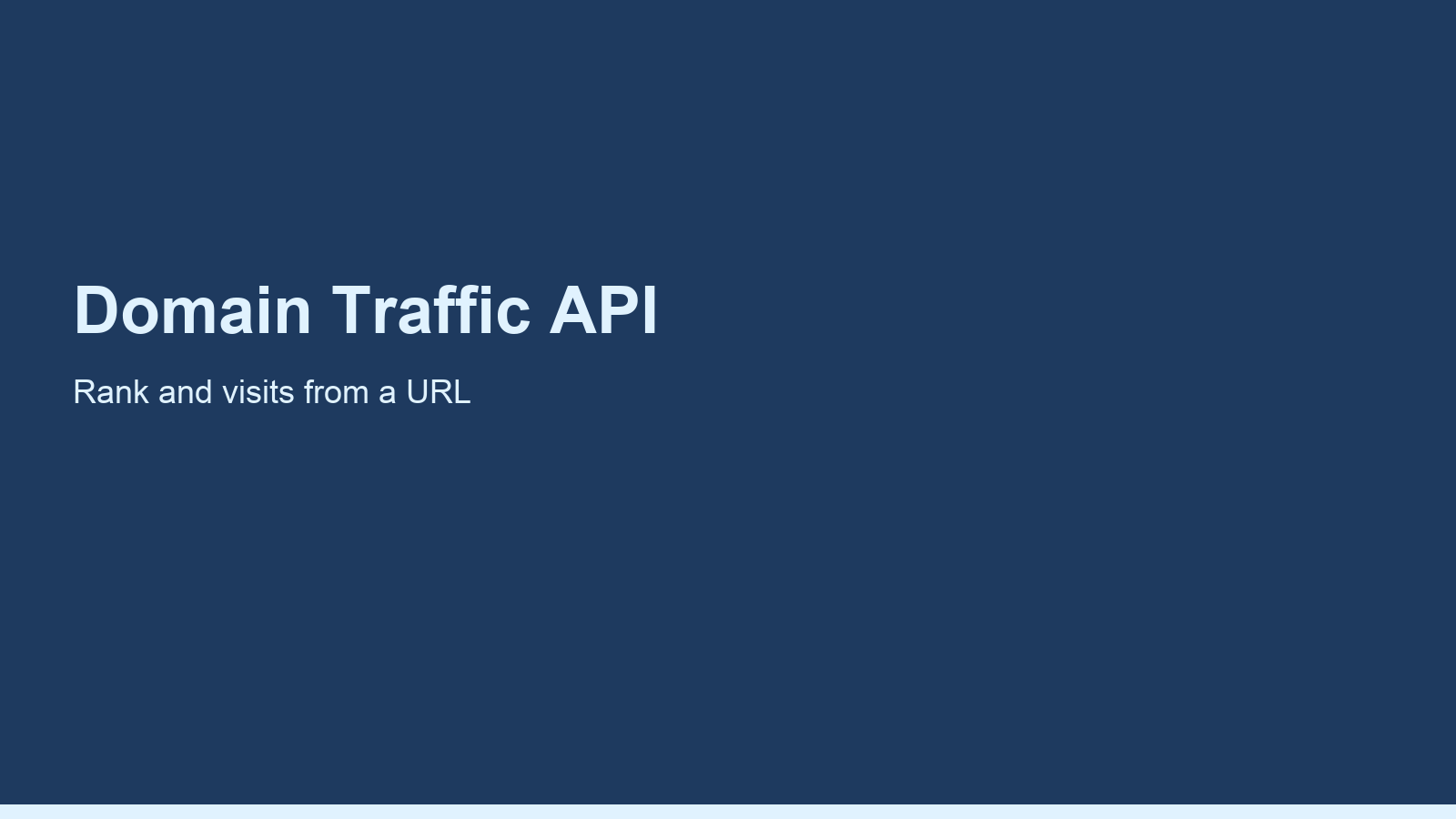 Domain Traffic API: Rank and Visits From a URL