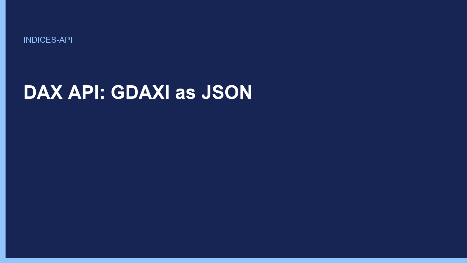 DAX API: GDAXI as JSON