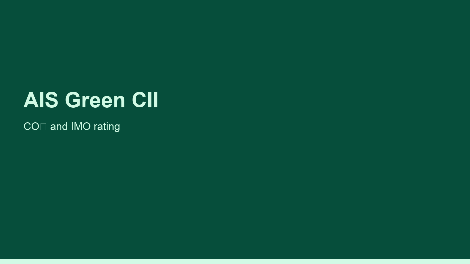 AIS Green CII API: CO2 and Rating as JSON
