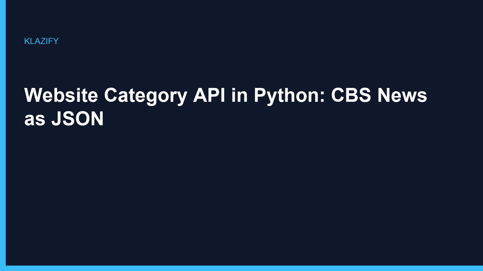 Website Category API in Python: CBS News as JSON