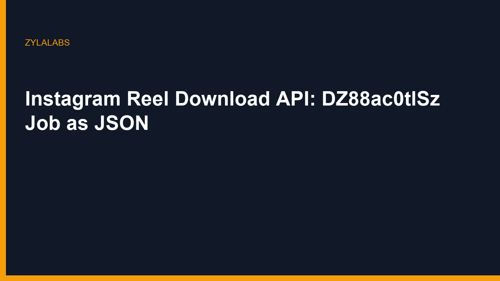 API de descarga de Instagram Reel: trabajo DZ88ac0tlSz como JSON