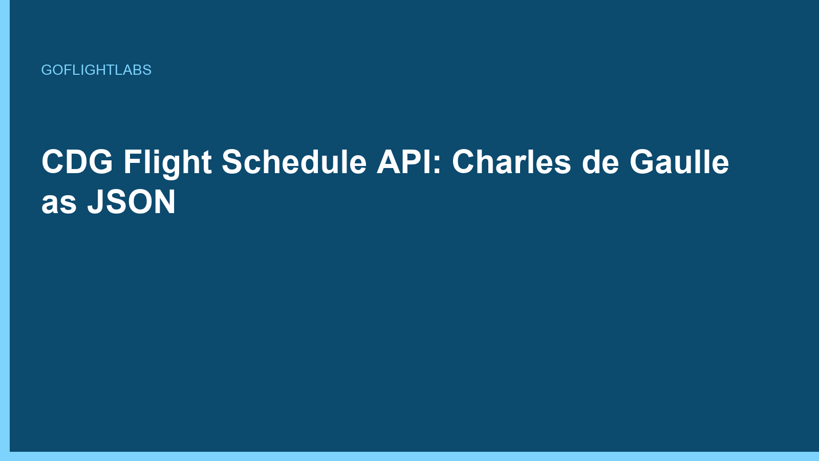 CDG Flight Schedule API: Charles de Gaulle as JSON