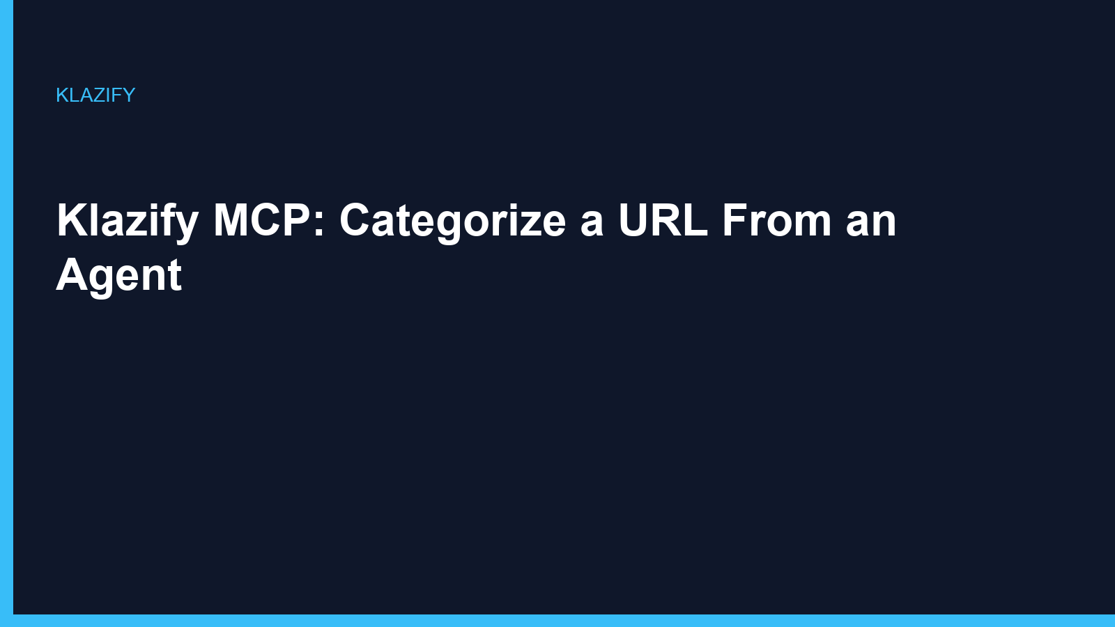Klazify MCP: Categorize a URL From an Agent