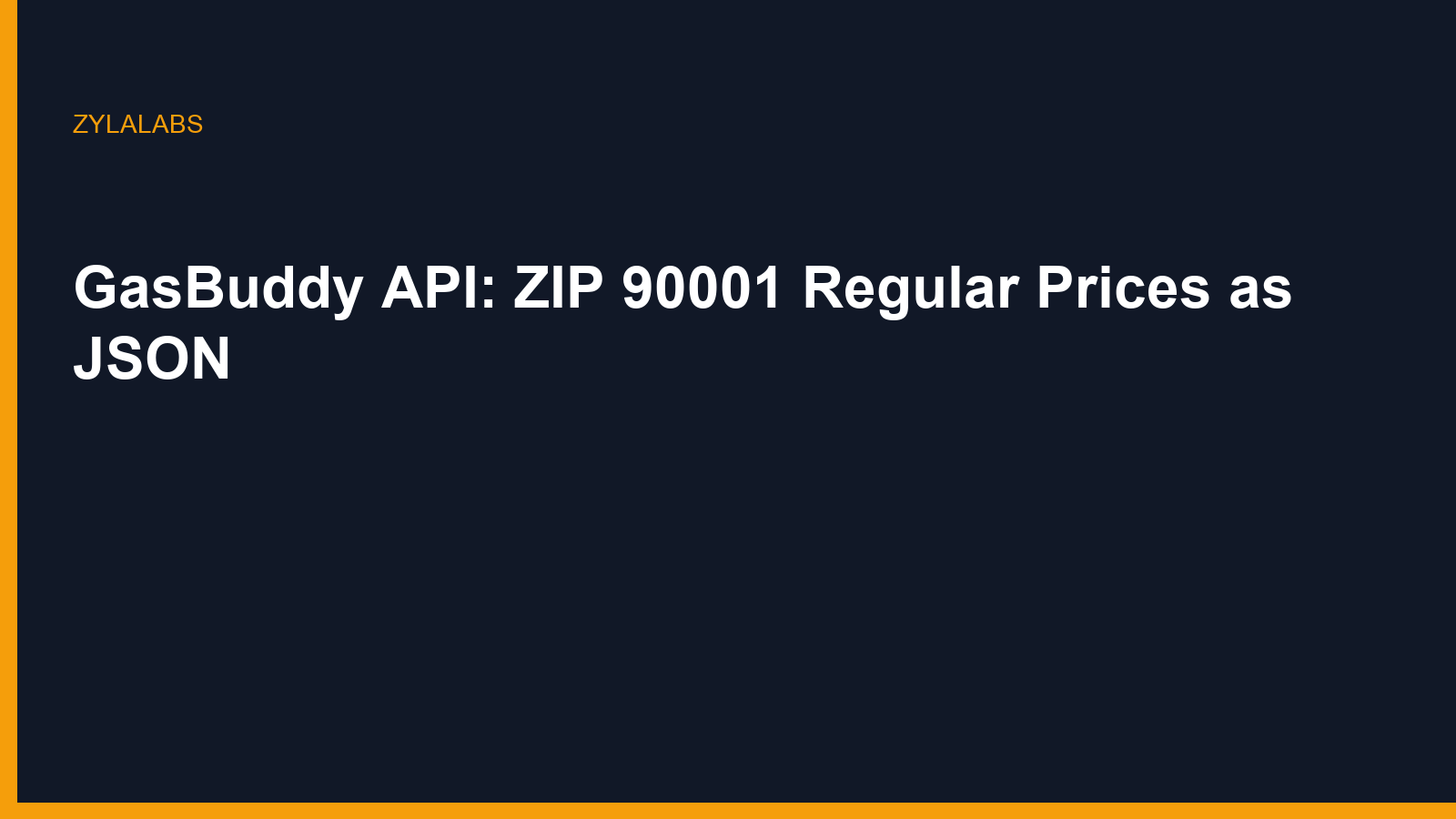 GasBuddy API: ZIP 90001 Preços Regulares como JSON