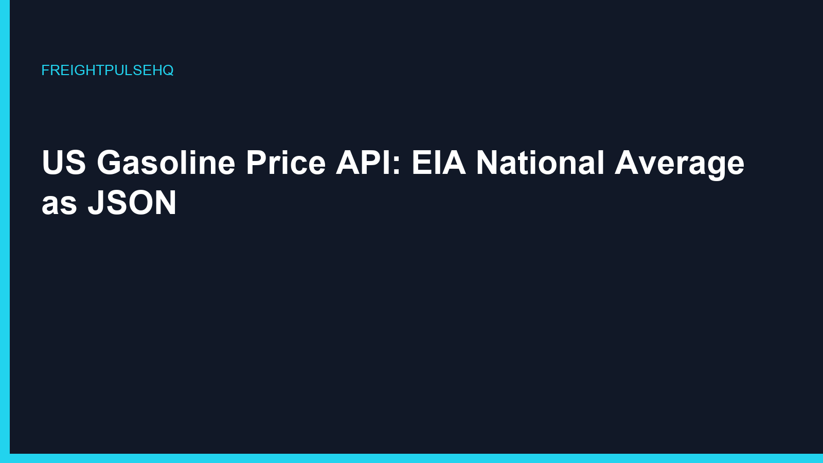 US gasoline price API — EIA national average as JSON